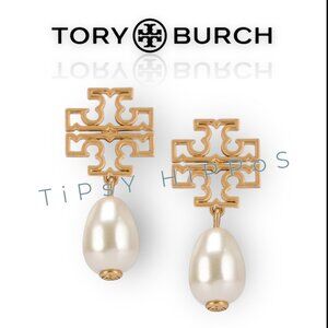 Tory Burch Gold-Plated Britten Pearl Drop Earrings